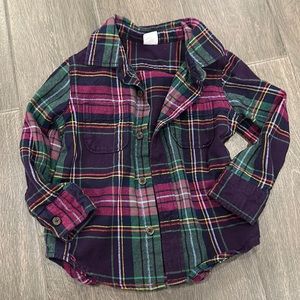 Toddler boy plaid button up